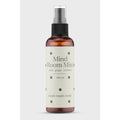 Aroma room mist and essential oils in minimalist packaging, grape-verbena-mint blend, refreshing air-cleansing concept, Nordic lifestyle curation, smooth clean design aesthetic.